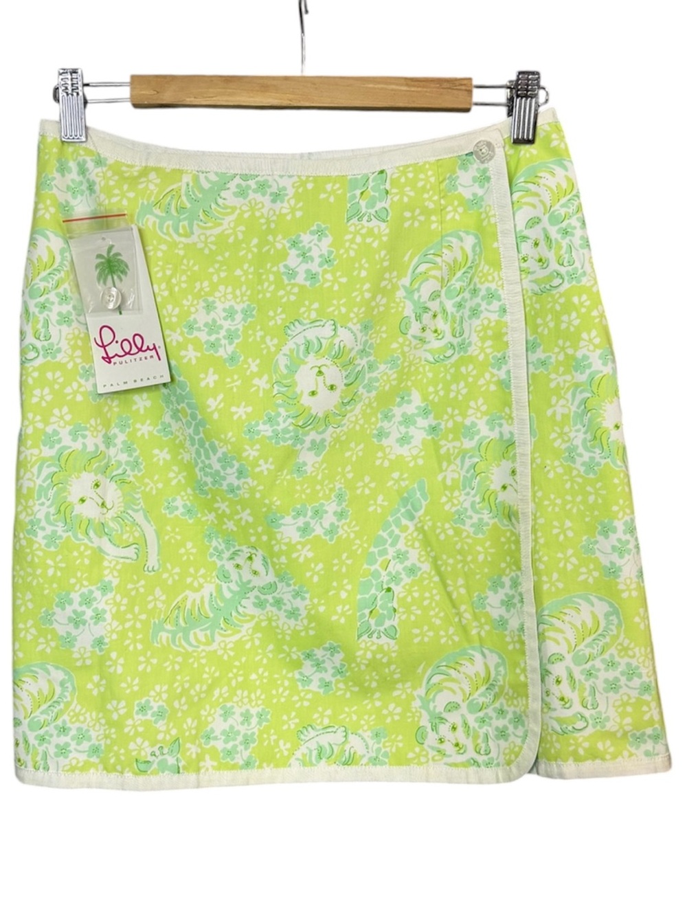 Lilly Pulitzer Lime and Aqua Floral Reversible Wrap Skirt Midge NWT